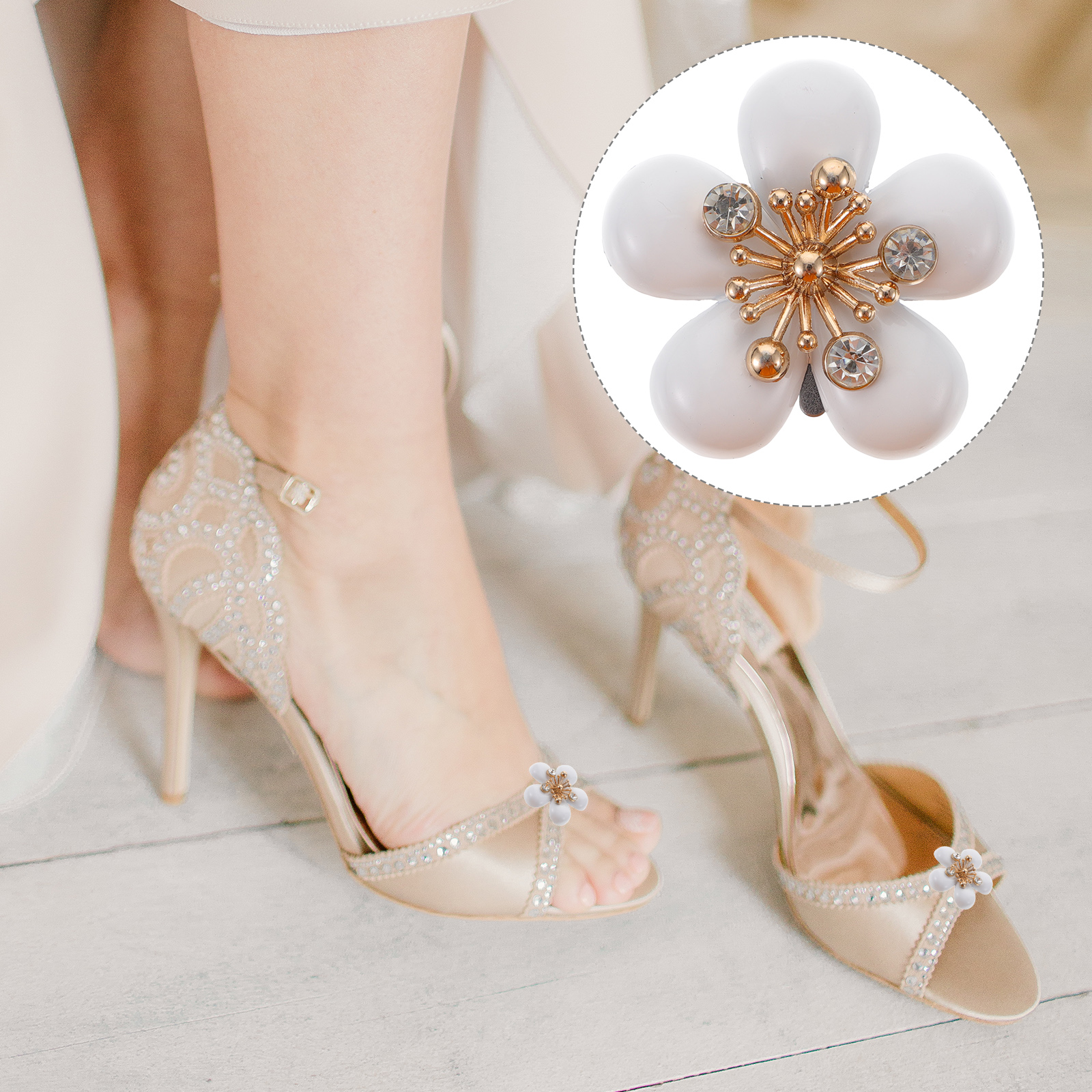 Elegant Rhinestone Flower Shoe Clip Bridal Shoe Clip Wedding Shoe Flower Buckle, Women's, Size: One Size